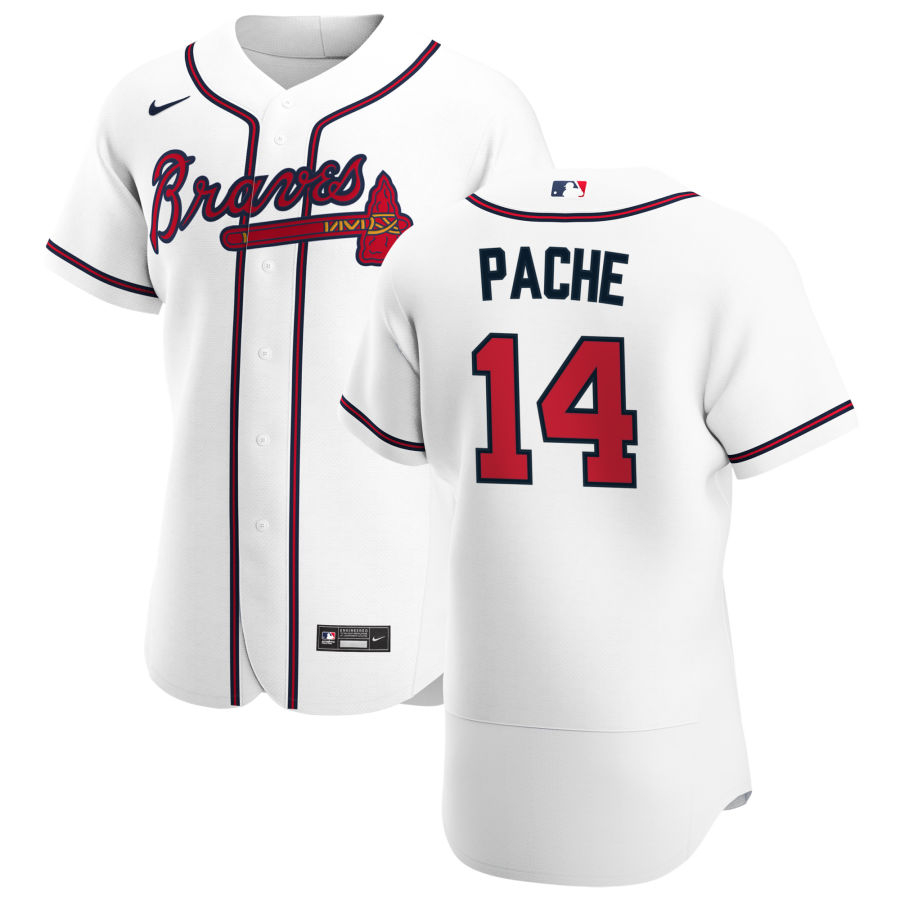 Atlanta Braves 14 Cristian Pache Men Nike White Home 2020 Authentic Player MLB Jersey